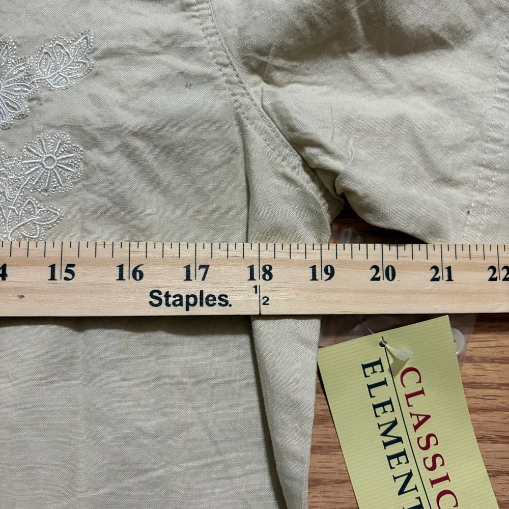 NEW NWT Classic Elements Button Front Embroidered Shirt Medium Gorpcore Vintage - Picture 6 of 8